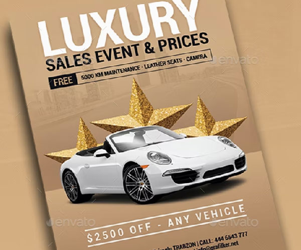 Luxury Car Sales Flyer Templates PSD, Ai, Word, InDesign Formats